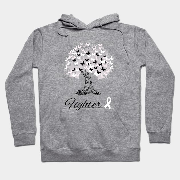 Raising Support & Awareness Fighter Tree With Butterflies Hoodie by MerchAndrey